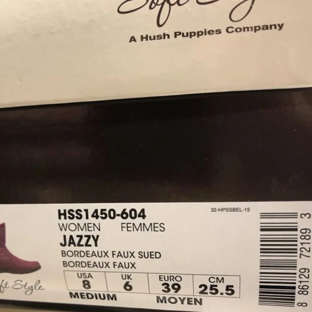 Soft Style Jazzy Womens Boot Bordeaux Size 8M